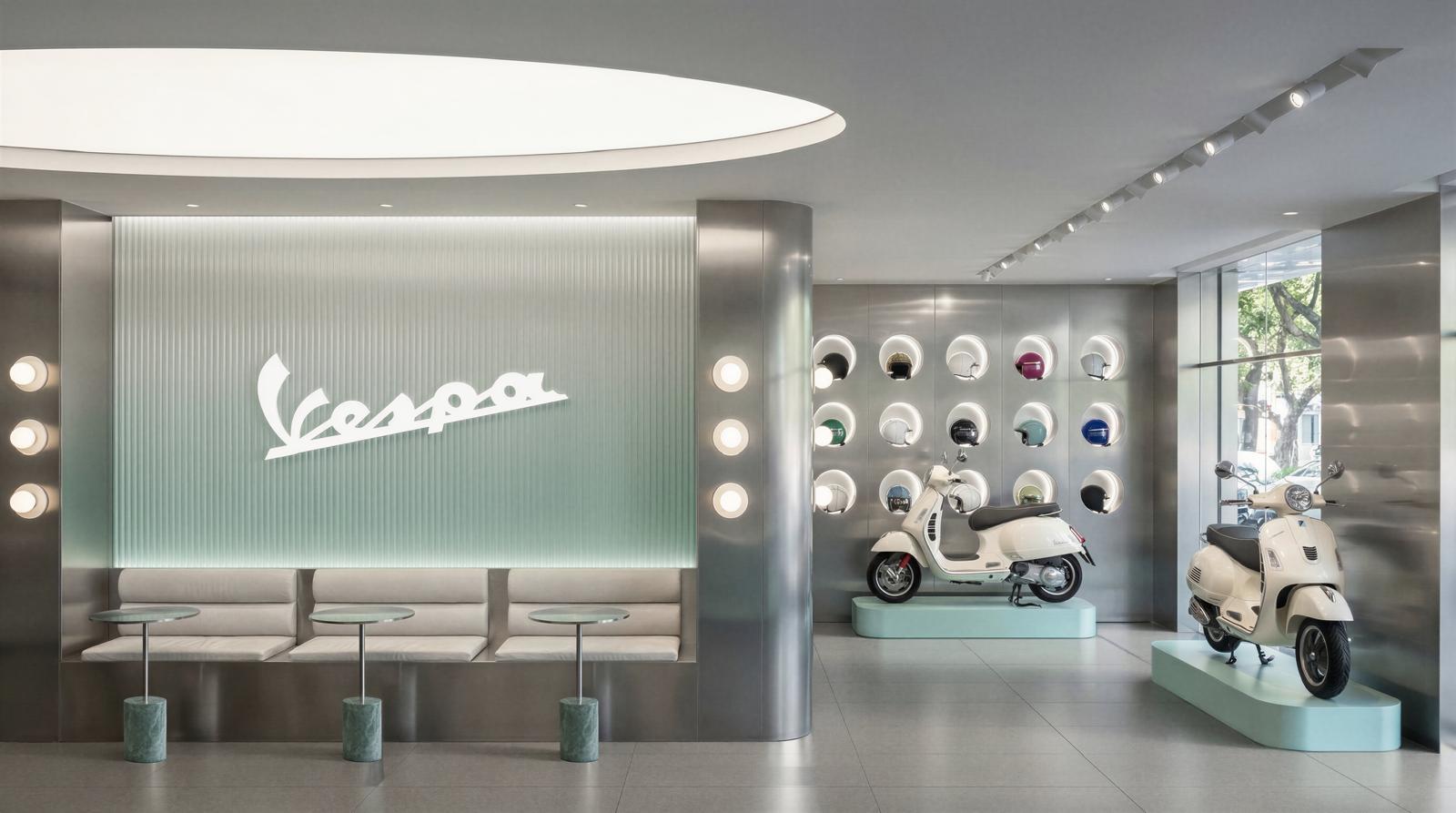 Interior del showroom Vespa México